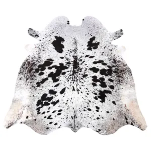 Cowhide Rugs Premium Color Salt & Papper Black