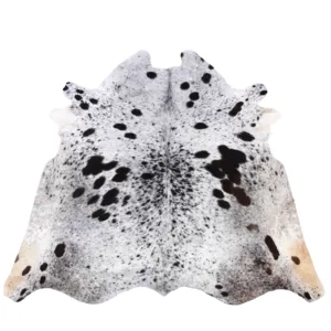 Cowhide Rugs Salt & Papper Black