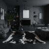 black cowhide rugs