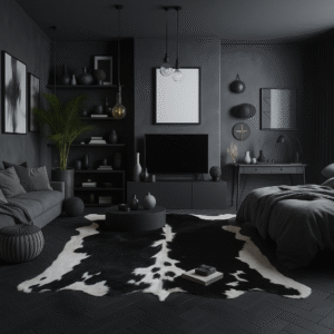 black cowhide rugs
