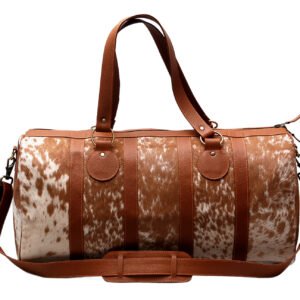 Chevramel Black & Tan Cowhide Duffle Bag |Ventinots
