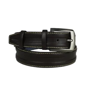Birusster Edge Handmade Leather Belt Black - BE Dark Brown Color Belt