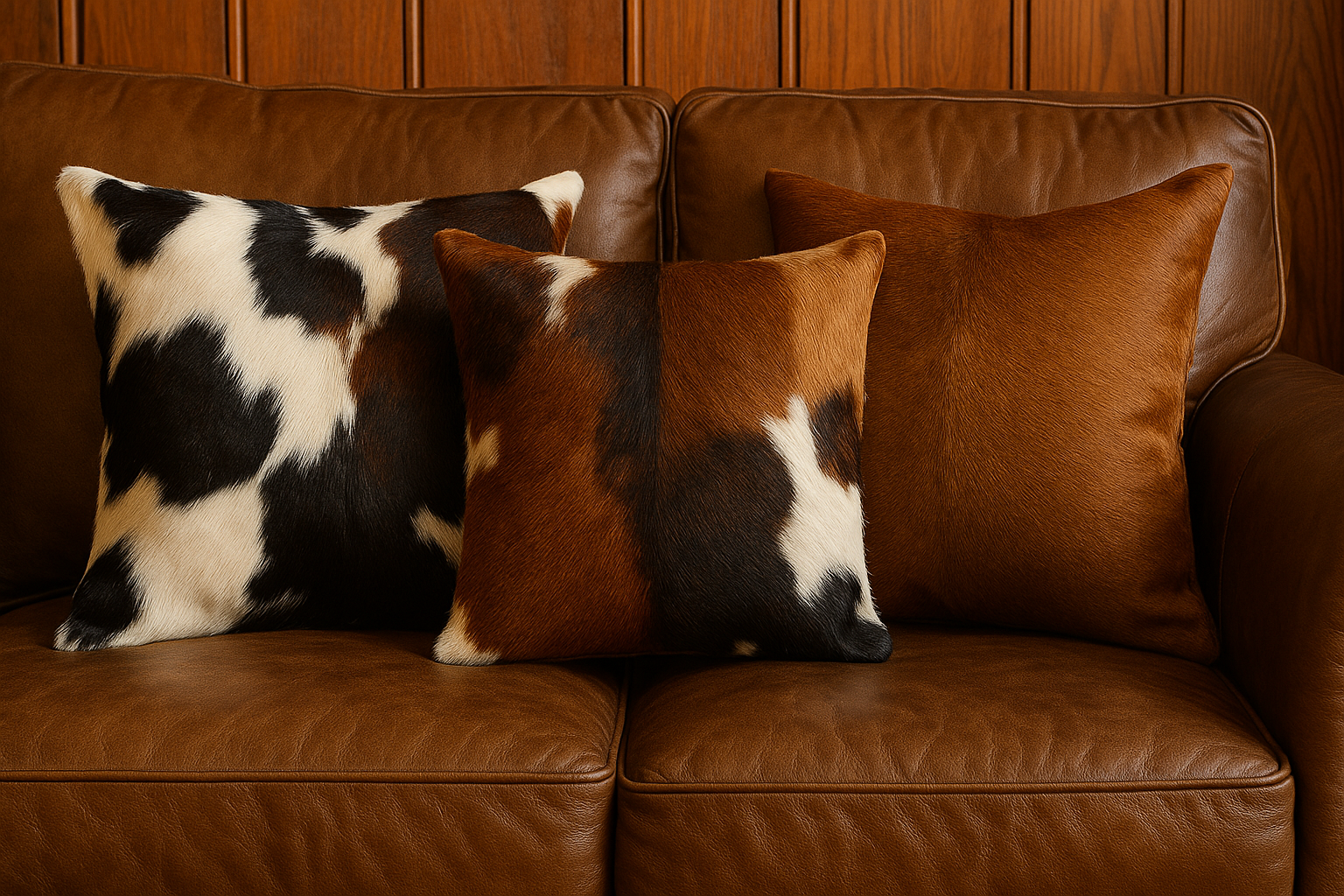 cowhide decorative pillows