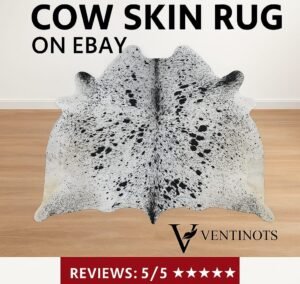 white cow skin rug Ebay
