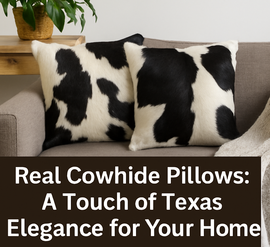 real cowhide pillows