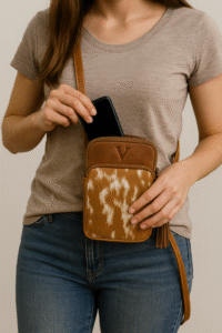 cowhide clutches for women