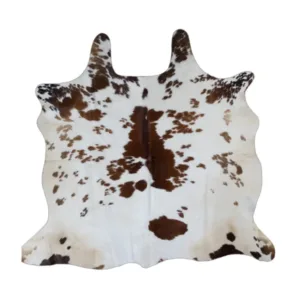 Premium White Base Cowhide with Brown Flecks