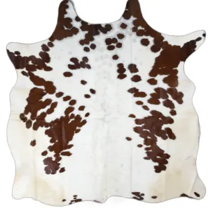 Rustic Soil Brown & White Cowhide Rug