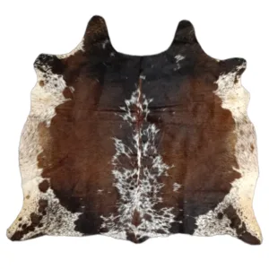 Terra-Pulse Genuine Cowhide Rug Tan & White