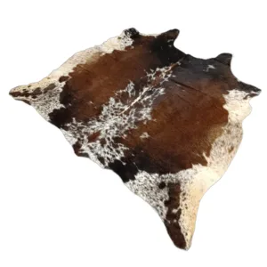 Terra-Pulse Genuine Cowhide Rug Tan & White
