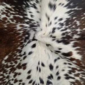 Shadow-Glaze Genuine Cowhide Rug Tan & White