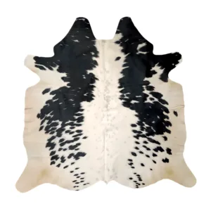 Ash Snow Black & White Cowhide Rug