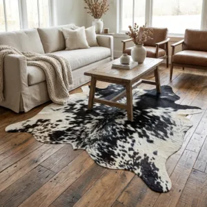 Dark Galaxy Black Speckled Cowhide Rug (1)