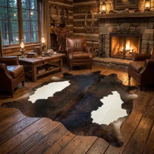Dual Tone Heritage Genuine Natural Cowhide Rug Black Speckled