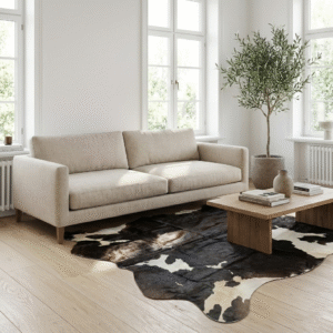 Moona chrco Genuine Natural Cowhide Rug Black & White