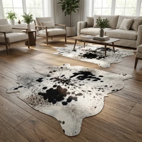 Noir Stone Genuine Natural Cowhide Rug Black Speckled