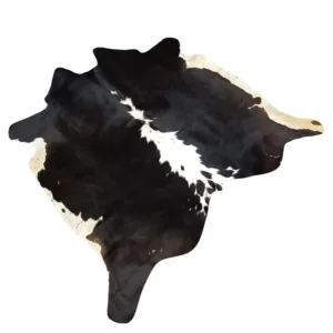 Onyx Trace Genuine Natural Cowhide Rug Black & White