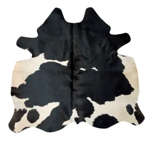 Polar Mark Black & White Cowhide Rug