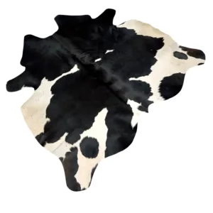 Polar Mark Black & White Cowhide Rug