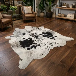 Sierra Classic Genuine Natural Cowhide Rug Black Speckled｜