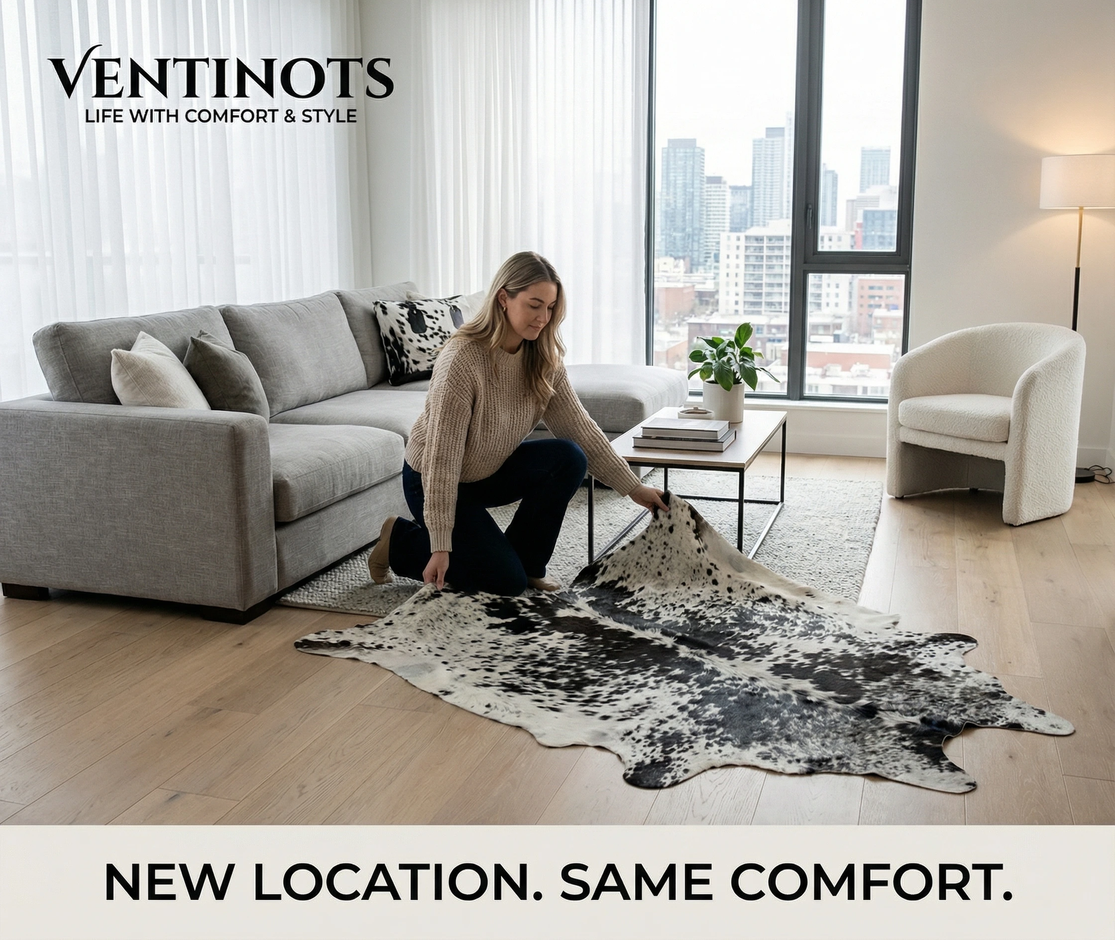 cowhide home decor modern western interior design