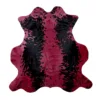 dyed red cowhide rug