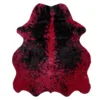 dyed red cowhide rug