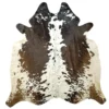 Brown and White, Brown salt and pepper, Tricolor Cowhide Rug – 5'-5" x 5'-6"