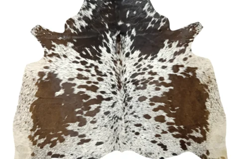 Brown salt and pepper, Tricolor Cowhide Rug – 5'-4" x 4'-9"
