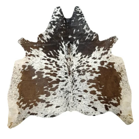 Brown salt and pepper, Tricolor Cowhide Rug – 5'-4" x 4'-9"