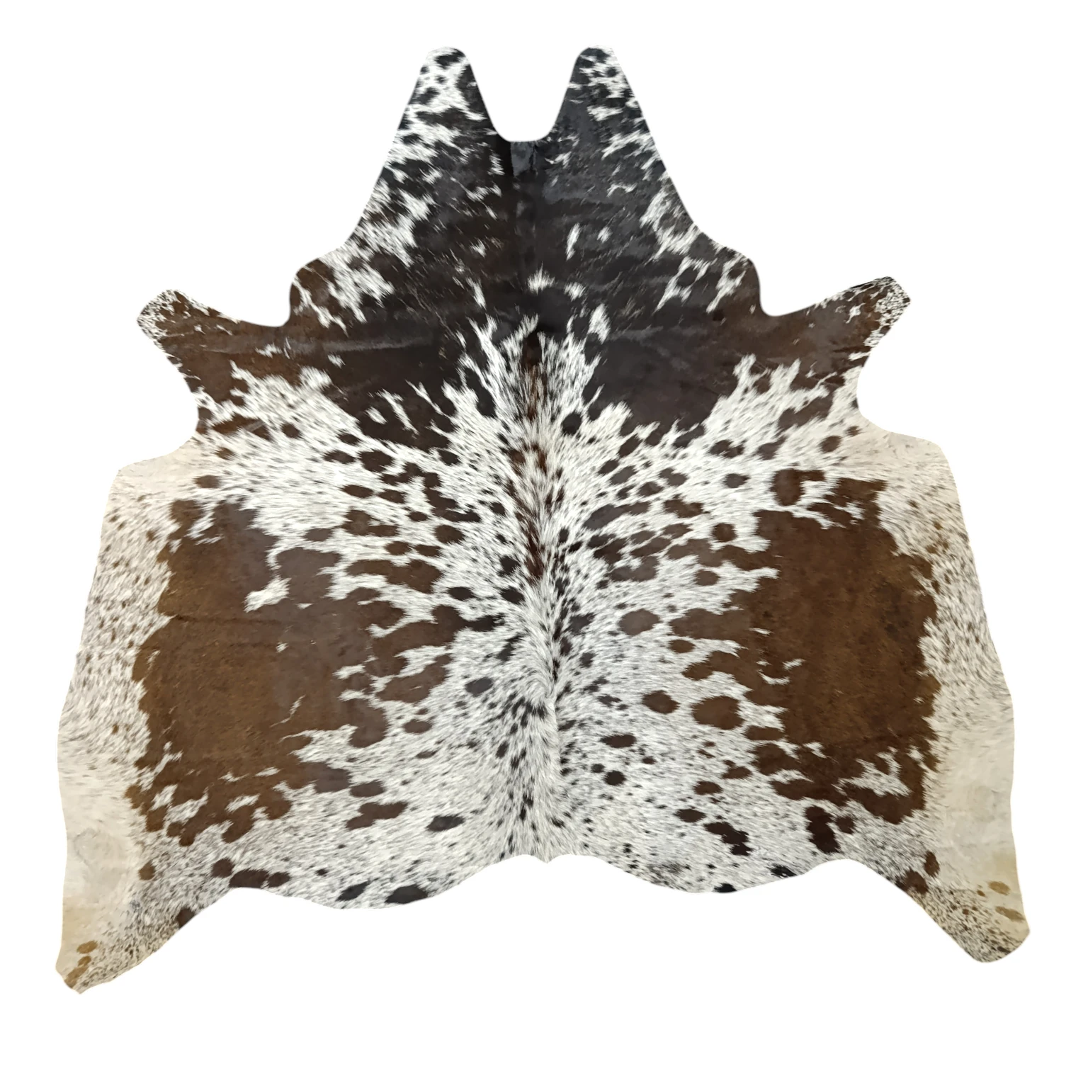 Brown salt and pepper, Tricolor Cowhide Rug – 5'-4" x 4'-9"
