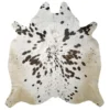 Premium Brown salt and pepper Cowhide Rug – 5'-5" x 5'-6"