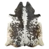 Brown salt and pepper, Tricolor Cowhide Rug – 4'-5" x 5'-0"