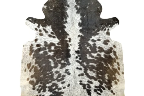 Brown salt and pepper, Tricolor Cowhide Rug – 4'-5" x 5'-0"