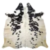 Premium Black Salt and pepper, Black salt and pepper Brazilian Cowhide Rug – 5'-6" x 5'-6"