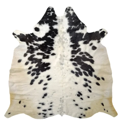 Premium Black Salt and pepper, Black salt and pepper Brazilian Cowhide Rug – 5'-6" x 5'-6"