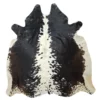 Premium Brazilian Cowhide Rug Black and White + Tricolor - SIZE 5'-0"x 5'-2"