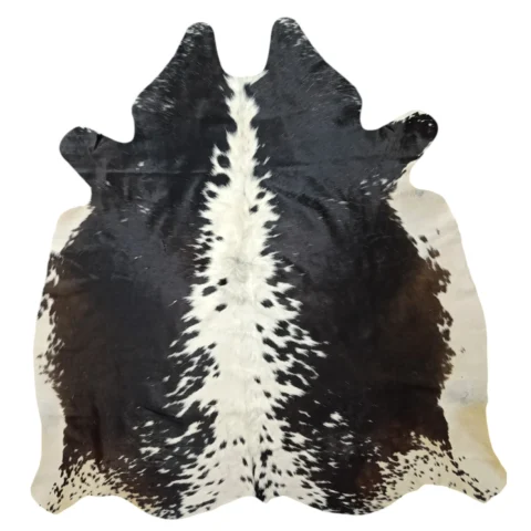 Premium Brazilian Cowhide Rug Black and White + Tricolor - SIZE 5'-0"x 5'-2"