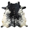 Premium Black and White, Black Salt and pepper, Black salt and pepper Brazilian Cowhide Rug – 5'-0" x 4'-10"
