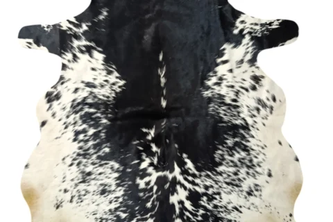 Premium Black and White, Black Salt and pepper, Black salt and pepper Brazilian Cowhide Rug – 5'-0" x 4'-10"