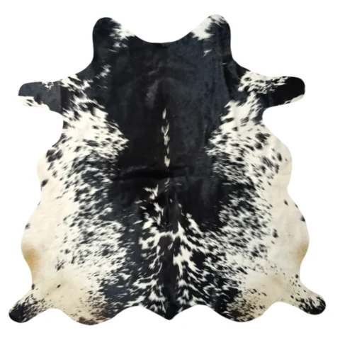 Premium Black and White, Black Salt and pepper, Black salt and pepper Brazilian Cowhide Rug – 5'-0" x 4'-10"