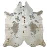 Premium Grey salt and pepper, Grey Cowhide Rug – 5'-0" x 5'-3"