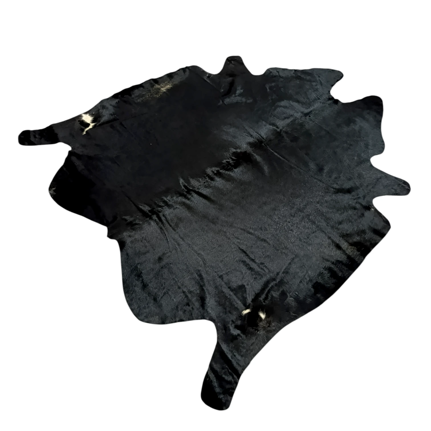 Black and White Cowhide Rug – 5'-9" x 5'-9" - Image 6