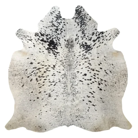 Black salt and pepper Cowhide Rug – 5'-3" x 5'-3"
