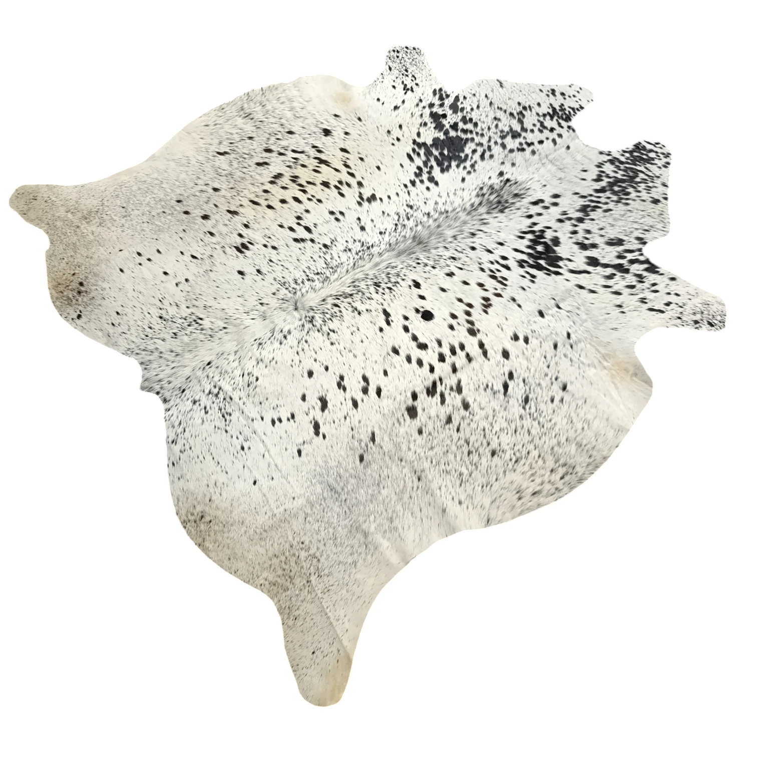 Black salt and pepper Cowhide Rug – 5'-3" x 5'-3" - Image 5