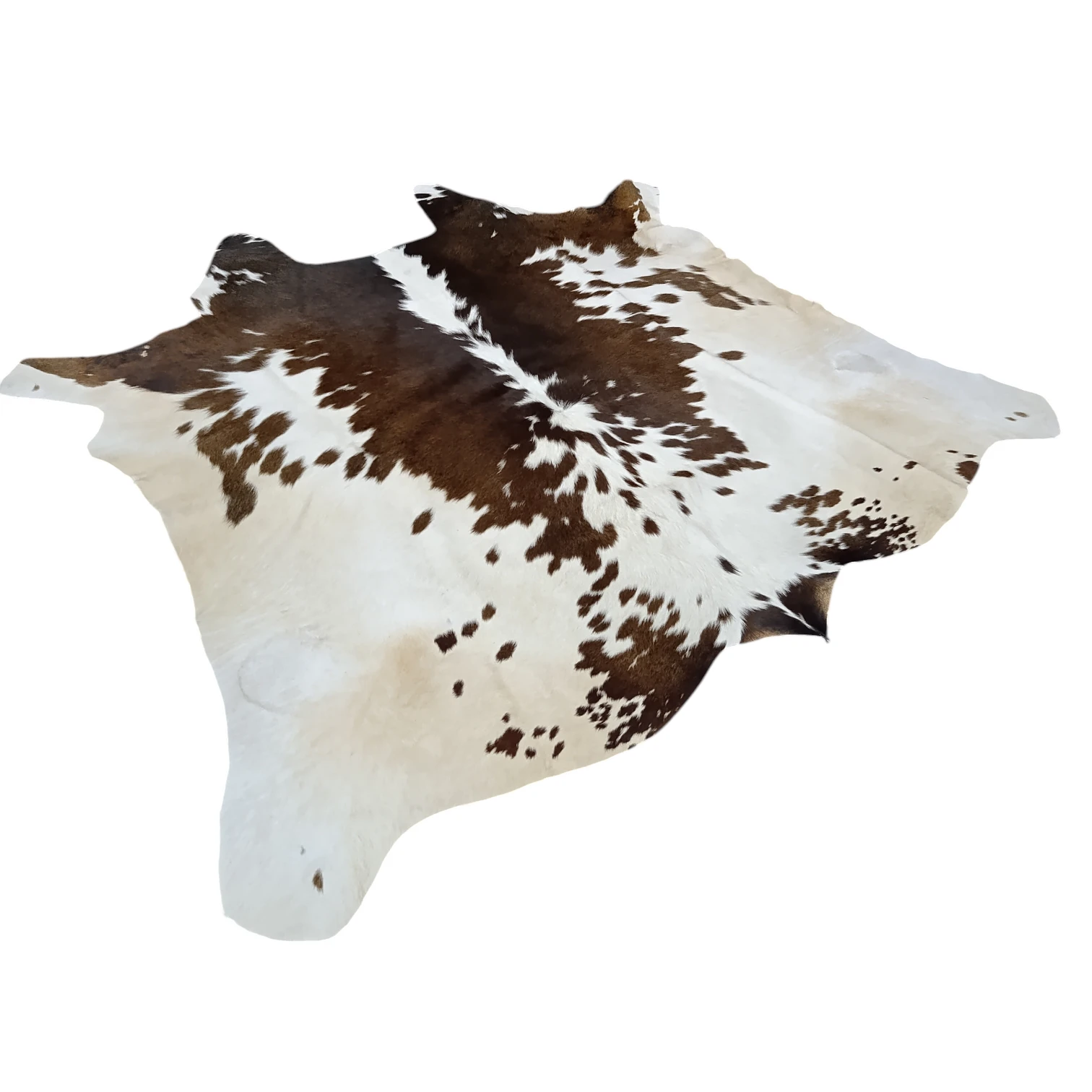 Brown and White salt and pepper Cowhide Rug – 4'-7" x 4'-0" - Image 4