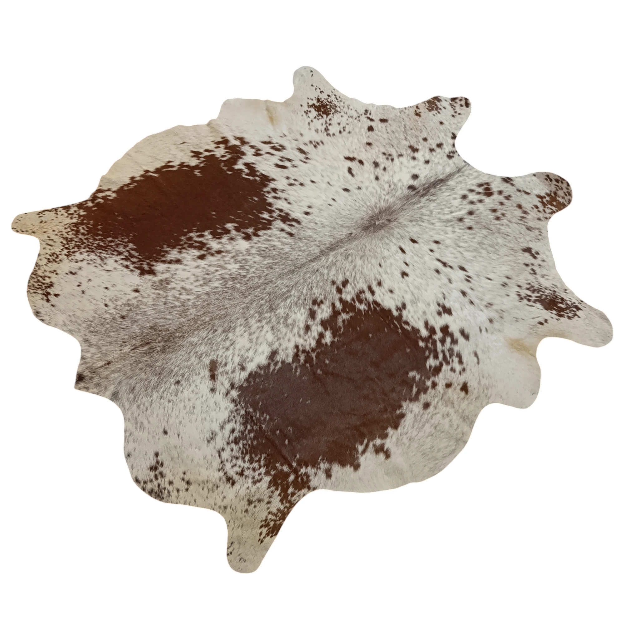 Brown and White, Brown salt and pepper Cowhide Rug – 5'-3" x 5'-11" - Image 3
