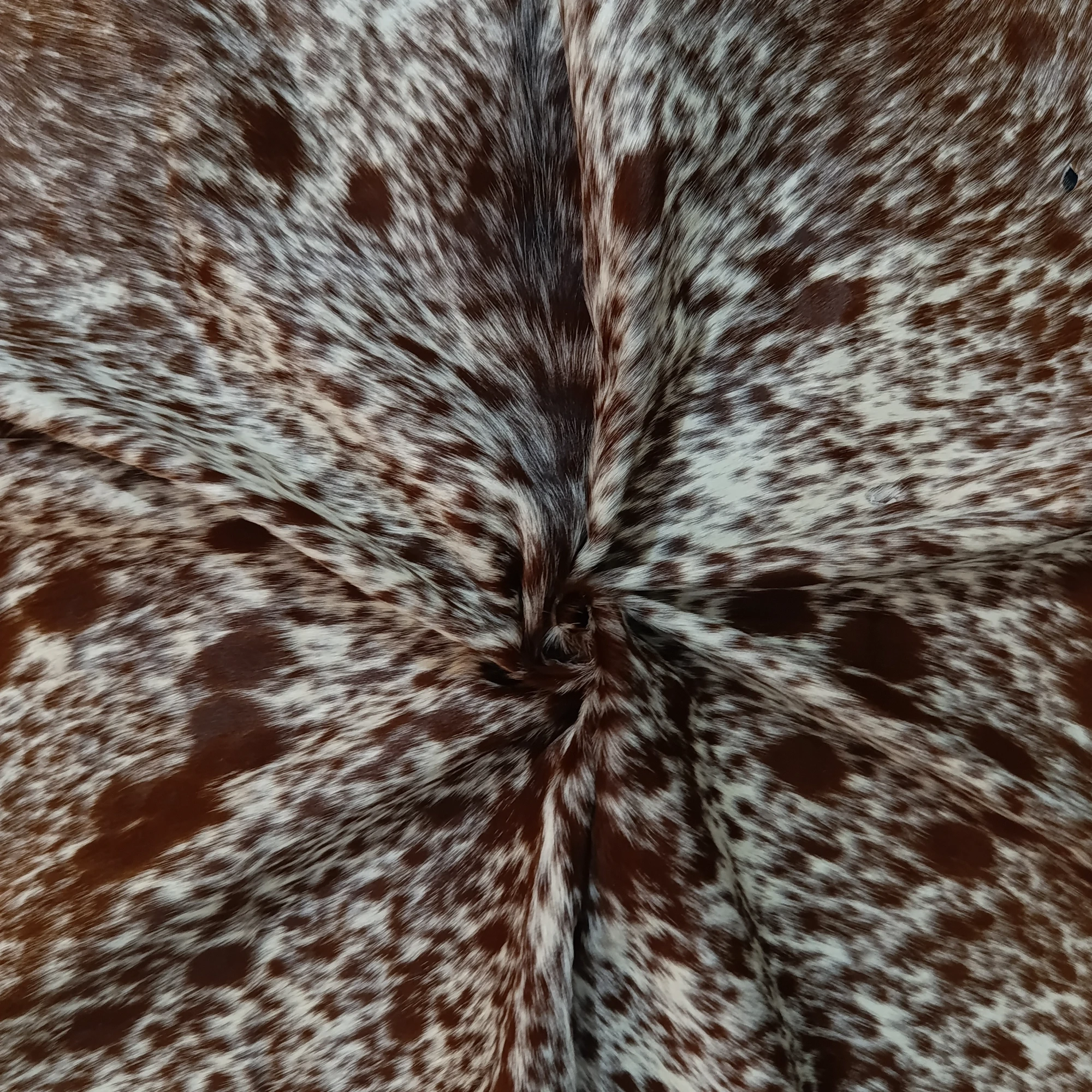 Brown salt and pepper Cowhide Rug – 5'-9" x 5'-4" - Image 4