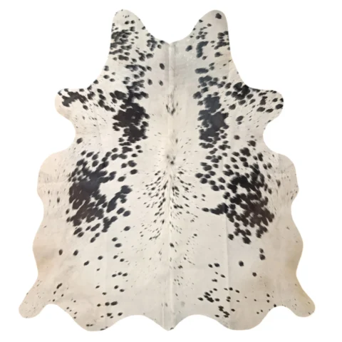 Black salt and pepper Cowhide Rug – 4'-1" x 4'5"