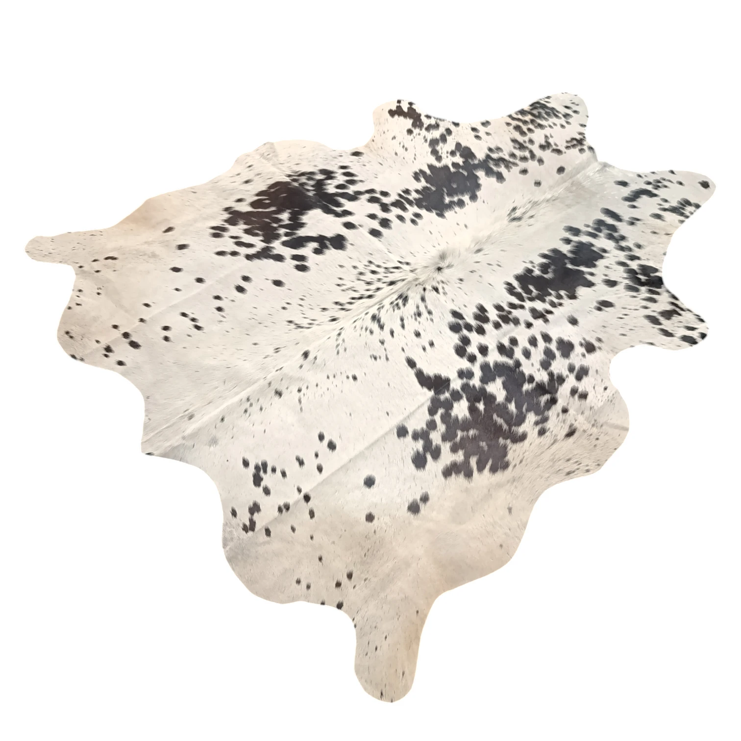 Black salt and pepper Cowhide Rug – 4'-1" x 4'5" - Image 4